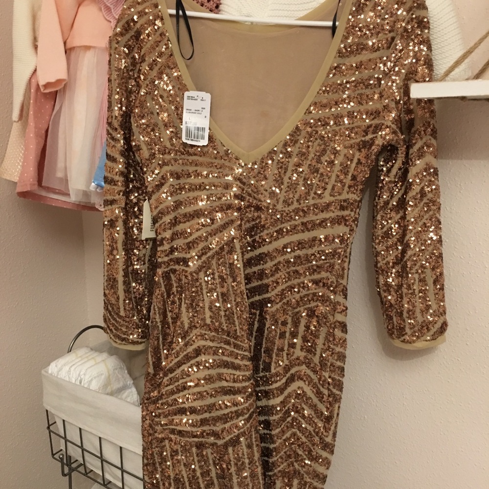 Brand new bronce sequin formal dress